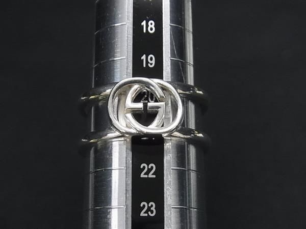 1円 ■極美品■ GUCCI グッチ インターロッキングＧ SV925 リング 指輪 アクセサリー 約21号 メンズ シルバー系 FA3377の画像3