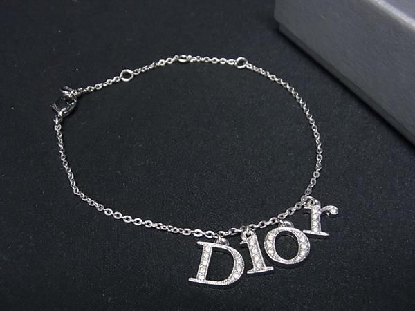 1円 ■極美品■ ChristianDior クリスチャンディオール ラインストーン ブレスレット アクセサリー レディース シルバー系 FC1927_画像1