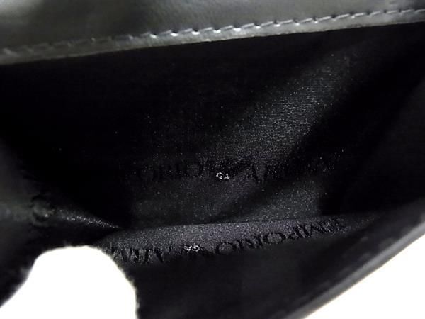 1円 ■新品同様■ EMPORIO ARMANI エンポリオアルマーニ PVC 二つ折り ミニ財布 コンパクトウォレット メンズ ブラック系 BF7309の画像5