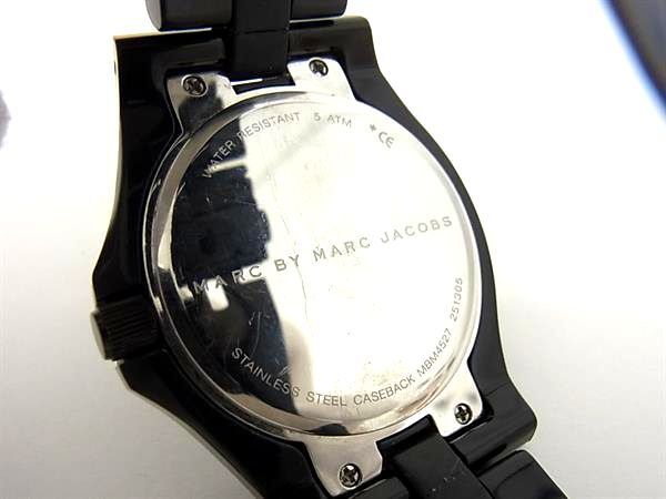 1円 ■稼働品■ MARC BY MARC JACOBS マークバイマークジェイコブス MBM4527 リベラ SS クォーツ 5気圧防水 腕時計 ブラック系 DA6790の画像5