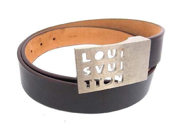 1円 LOUIS VUITTON ルイヴィトン M6809 サンチュールLST シルバー金具 ベルト 表記サイズ 85/34 メンズ ブラウン系 FC4077の画像1