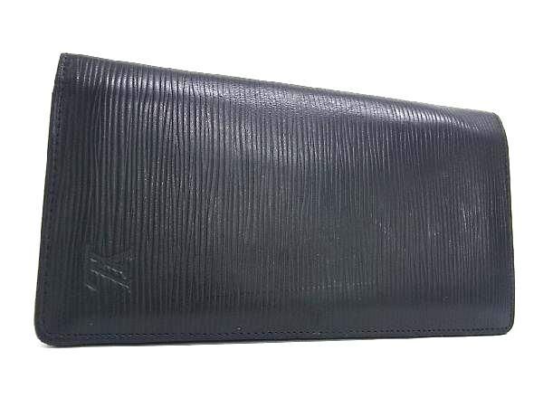 1円 ■美品■ LOUIS VUITTON ルイヴィトン M60622 エピ ポルトフォイユ ブラザ 二つ折り 長財布 ウォレット ノワール ブラック系 FC4069の画像1