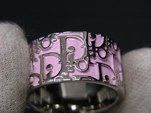 1 иен # прекрасный товар # ChristianDior Dior Toro ta- кольцо кольцо аксессуары размер 8 ( примерно 15 номер ) оттенок серебра × розовый серия AW5758