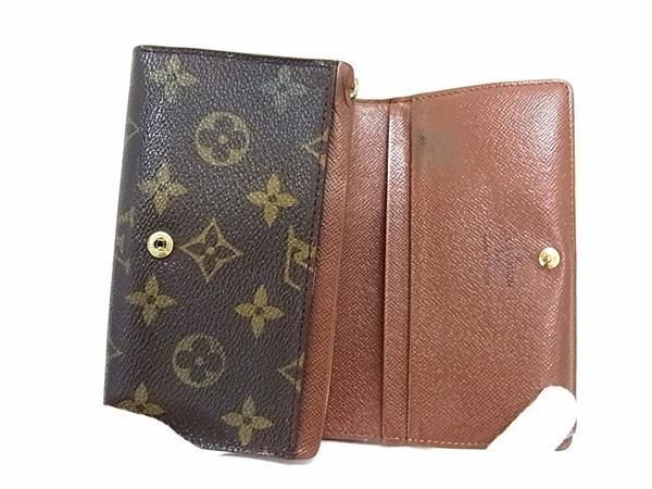 1円 LOUIS VUITTON ルイヴィトン M61730 モノグラム ポルトモネビエ トレゾール 二つ折り 財布 ウォレット 小銭入れ ブラウン系 AW6487の画像3