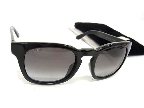 1円 ■美品■ GUCCI グッチ GG 1126/F/S D28N6 52□22 140 インターロッキングG シェリーライン サングラス メガネ ブラック系 AW7774の画像1