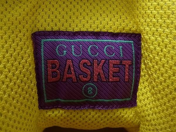 1円 ■極美品■ GUCCI グッチ 661301 レザー 表記サイズ8 (約28cm) ハイカット バスケット シューズ 靴 ホワイト系×マルチカラー FC3843の画像5