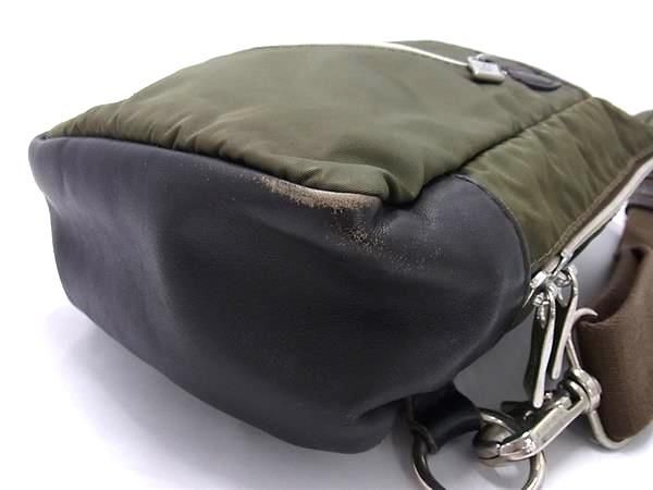 1 иен # прекрасный товар # Orobianco Orobianco нейлон × кожа Cross сумка "body" сумка на плечо мужской хаки серия BI1742