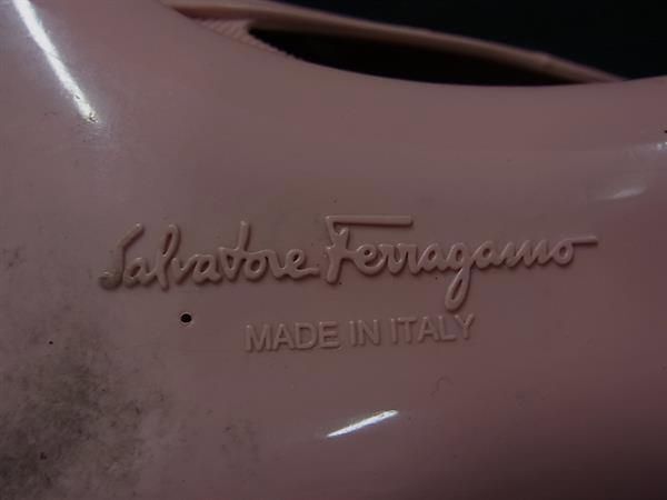 1円 ■美品■ Salvatore Ferragamo フェラガモ ヴァラリボン ラバー フラットパンプス 表記サイズ6 (約23.5cm) 靴 ピンク系 FC4797
