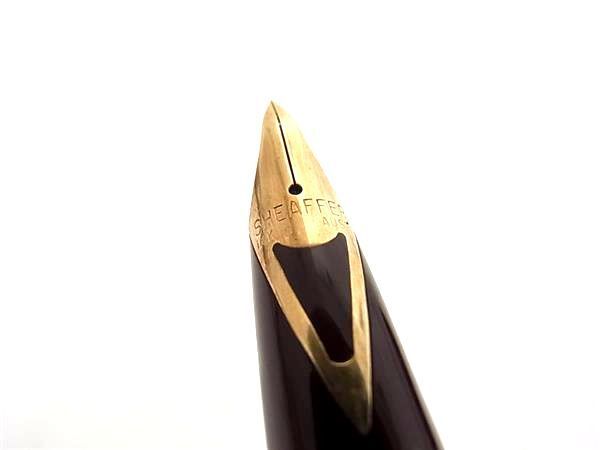 1円 SHEAFFER シェーファー ペン先14K 14金 キャップ式 万年筆 筆記用具 文房具 ステーショナリー ボルドー系 FA5600_画像4