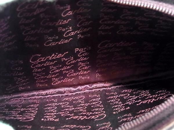 1円 ■美品■ Cartier カルティエ マストライン レザー メイクポーチ マルチケース 小物入れ 化粧ポーチ レディース ボルドー系 BK0843の画像3