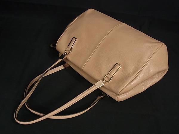 1 jpy # ultimate beautiful goods # COACH Coach 25169 leather 2WAY handbag shoulder bag lady's beige group BJ2741