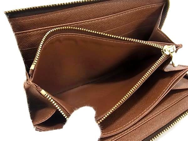 1円 ■美品■ LOUIS VUITTON ルイヴィトン M60017 モノグラム ジッピーウォレット ラウンドファスナー 長財布 ブラウン系 AX6208_画像4