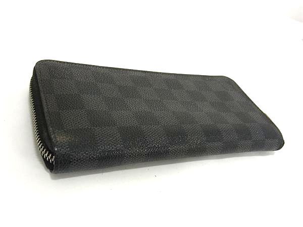 1円LOUIS VUITTON ヴィトン N63095 ダミエグラフィット ジッピーウォレット ヴェルティカル ラウンドファスナー 長財布 ブラック系 AY1641の画像2