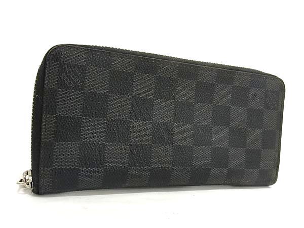 1円LOUIS VUITTON ヴィトン N63095 ダミエグラフィット ジッピーウォレット ヴェルティカル ラウンドファスナー 長財布 ブラック系 AY1641の画像1