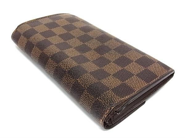 1円 LOUIS VUITTON ルイヴィトン N61734 ダミエ ポルトフォイユサラ 二つ折り 長財布 ウォレット レディース ブラウン系 AY2048_画像2