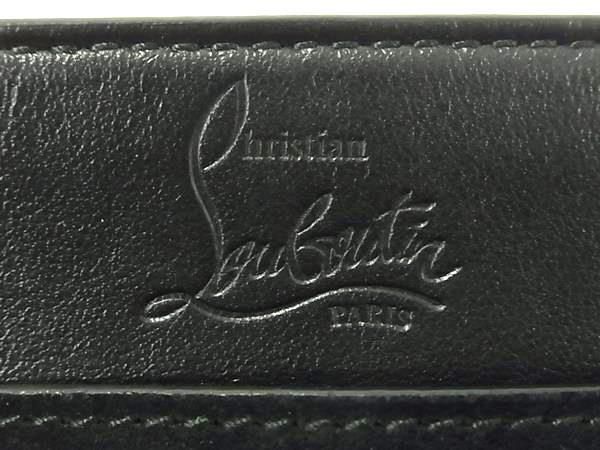 1円 ■極美品■ Christian Louboutin クリスチャンルブタン スエード×レザー スタッズ ショルダーバッグ レディース ブラック系 FA5917の画像6