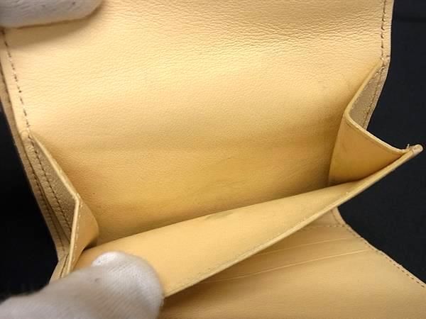 1円 ■極美品■ CELINE セリーヌ マルチファンクション レザー 三つ折り 財布 ウォレット 小銭入れ 札入れ ライトベージュ系 AV9831の画像7