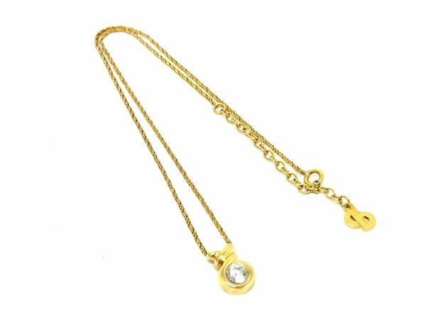 1円 ■美品■ ChristianDior クリスチャンディオール ヴィンテージ カラーストーン ネックレス アクセサリー レディース ゴールド系 FA3447の画像1