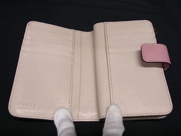 1円 ■美品■ FURLA フルラ レザー 二つ折り 財布 ウォレット 札入れ 小銭入れ カード入れ レディース ピンク系 FA5794の画像3