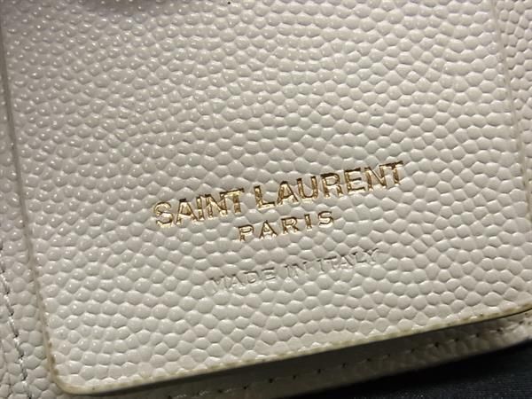 1円 ■美品■ YVESSAINTLAURENT イヴサンローラン カサンドラ Vステッチ レザー 6連 キーケース 鍵入れ レディース アイボリー系 FA5800の画像5