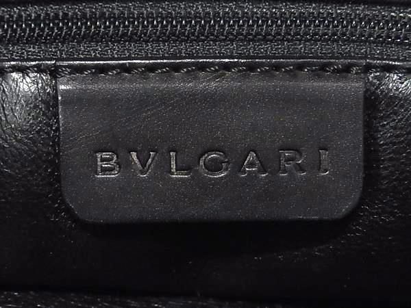 1円 ■美品■ BVLGARI ブルガリ ウール×レザー トートバッグ ハンドバッグ ショルダー 肩掛け レディース ブラック系 AX3211の画像6