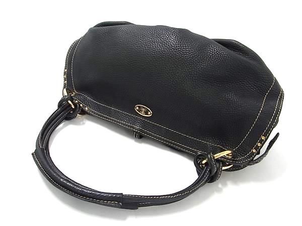 1円 ■美品■ CELINE セリーヌ ビタースイート レザー ショルダーバッグ ハンドバッグ 肩掛け ブラック系 AY1910