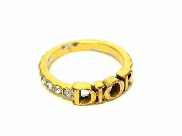 1 иен ChristianDior Christian Dior стразы кольцо кольцо аксессуары указанный размер S ( примерно 10 номер ) оттенок золота FC1219