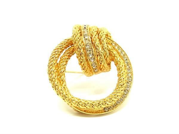 1 иен # превосходный товар # ChristianDior Christian Dior стразы булавка брошь значок аксессуары оттенок золота AX5734