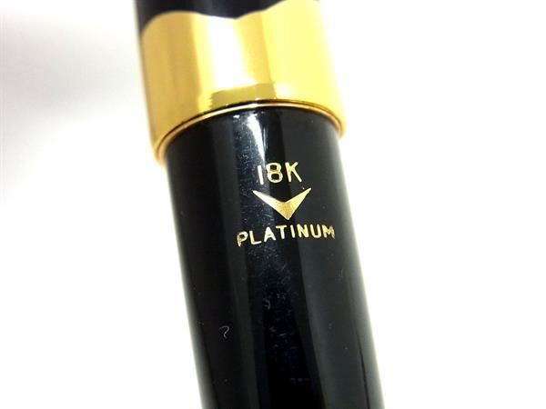 1円 ■美品■ PLATINUM プラチナ ペン先18K 750 18金 万年筆 筆記用具 文房具 ステーショナリー メンズ ブラック系×ゴールド系 AW6544の画像5