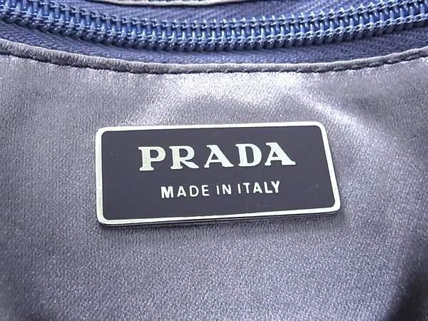 1円 PRADA プラダ キャンバス×レザー ミニ ボストンバッグ ハンドバッグ レディース メンズ ベージュ系×パープル系 AW8555の画像6