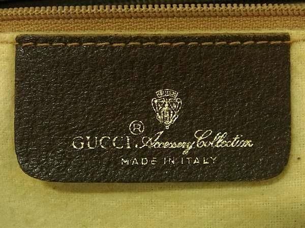 1円 GUCCI オールドグッチ 89.02.032 ヴィンテージ シェリーライン PVC×レザー クロスボディ ショルダーバッグ ブラウン系 DA9122の画像6