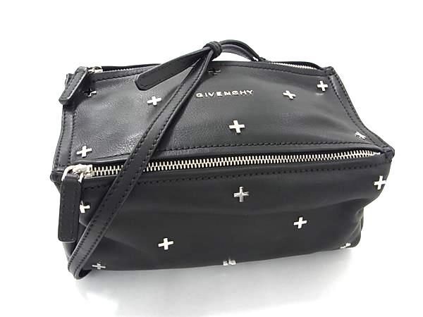 1円 ■美品■ GIVENCHY ジバンシィ レザー クロスボディ ショルダーバッグ 斜め掛け レディース ブラック系 AY1727の画像1