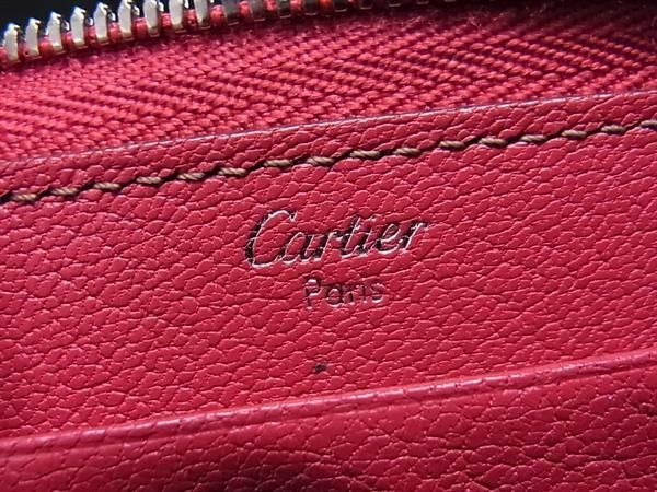 1円 ■美品■ Cartier カルティエ レザー ラウンドファスナー 長財布 ウォレット 札入れ 小銭入れ レディース ピンク系 BJ2480の画像6