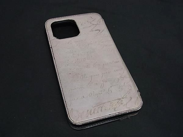1円 Berluti ベルルッティ カリグラフィ iPhone 13ProMax 対応 アイフォンケース スマホケース メンズ レディース グレー系 FA1229
