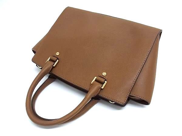 1円 ■新品同様■ MICHAEL KORS マイケルコース レザー 2WAY ハンドバッグ ショルダーバッグ レディース ブラウン系 FA6332の画像3