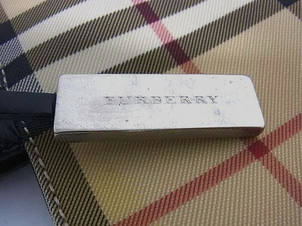 1円 ■美品■ BURBERRY バーバリー ノバチェック PVC×レザー ハンドバッグ トートバッグ レディース ベージュ系 BI1983の画像6