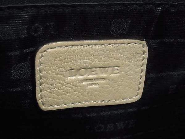 1円 ■美品■ LOEWE ロエベ アナグラム レザー 2WAY ショルダーバッグ 肩掛けかばん レディース アイボリー系 AY1733の画像6