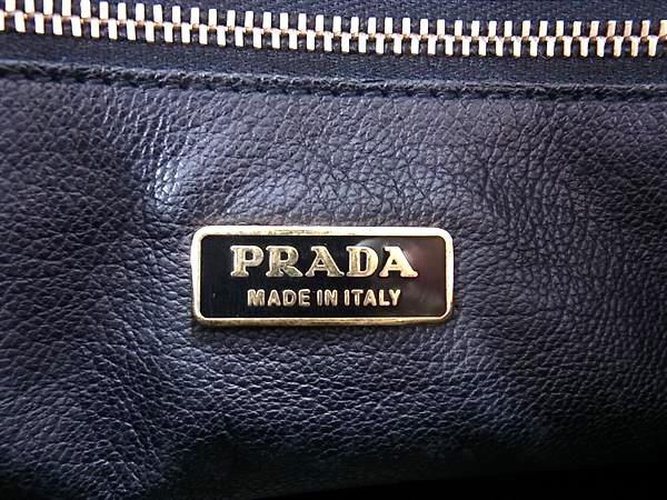 1円 ■美品■ PRADA プラダ レザー 南京錠 ハンドバッグ トートバッグ レディース ブラック系 BG7877の画像6