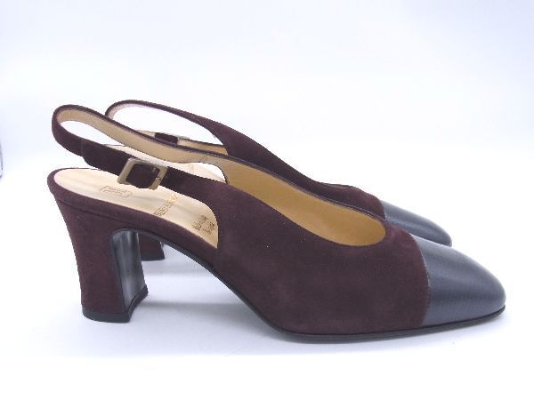 ■美品■ BRUNOMAGLI ブルーノマリ ヌバック ヒール パンプス サイズ34 1/2 (約21.5cm) 靴 シューズ レディース ブラウン系 DD2854の画像3