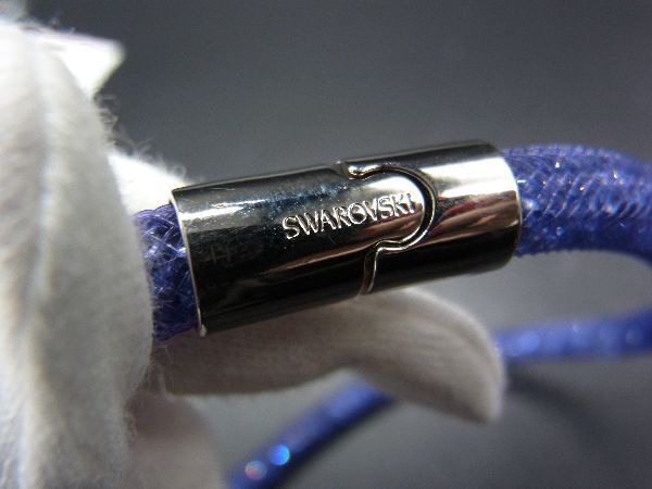 ■美品■ SWAROVSKI スワロフスキー ブレスレット バングル アクセサリー レディース パープル系 DE2177の画像3