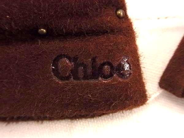 ■新品■未使用■ Chloe クロエ ラムスキン100％ スタッズ グローブ 手袋 防寒具 レディース ブラウン系 AS7444_画像3