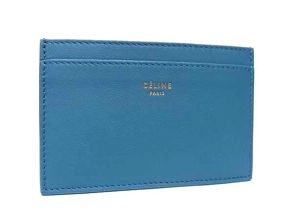 ■新品■未使用■ CELINE セリーヌ レザー カードケース カード入れ パスケース レディース ライトブルー系 FA1122_画像1