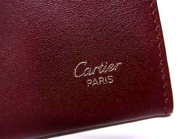 ■新品同様■ Cartier カルティエ マストライン レザー パスケース 定期入れ カードケース レディース メンズ ボルドー系 AW1948_画像5