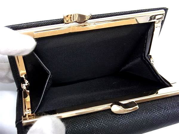 ■新品■未使用■ Vivienne Westwood ヴィヴィアンウエストウッド オーブ レザー がま口 三つ折り 財布 ウォレット ブラック系 AW1924_画像6