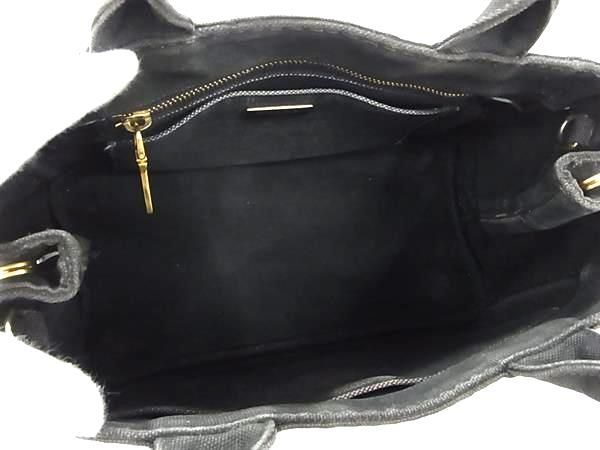 1円 PRADA プラダ 1BG439 カナパ キャンバス 2WAY クロスボディ ショルダーバッグ ハンドバッグ トート ダークブラウン系 BI1365_画像5