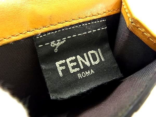 1円 FENDI フェンディ エフイズ ズッカ柄 レザー 三つ折り 財布 ウォレット 小銭入れ 札入れ レディース ブラウン系×ブラック系 BL0225_画像6