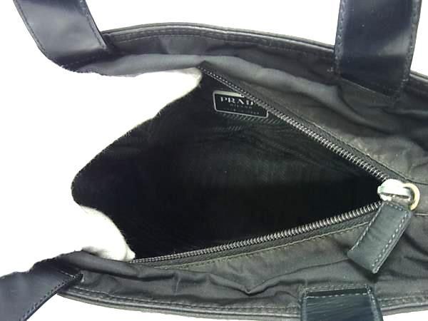 1 иен # прекрасный товар # PRADA Prada te Hsu to нейлон × кожа ручная сумочка большая сумка женский оттенок черного BL0098