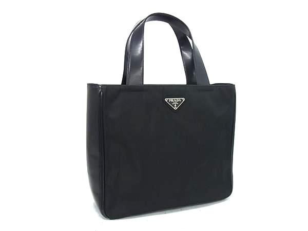1 иен # прекрасный товар # PRADA Prada te Hsu to нейлон × кожа ручная сумочка большая сумка женский оттенок черного BL0098