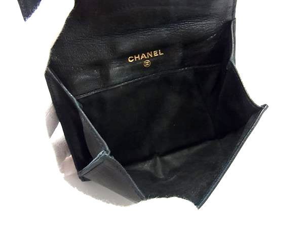 1 иен CHANEL Chanel здесь Mark овчина двойной бумажник бумажник . inserting кошелек для мелочи . женский мужской темно-синий серия BL0289