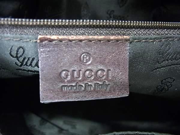 1円 GUCCI グッチ 181490 204046 GG柄 GGクリスタル コーティングキャンバス×レザー リボン ハンドバッグ レディース ブラウン系 BL0104の画像6